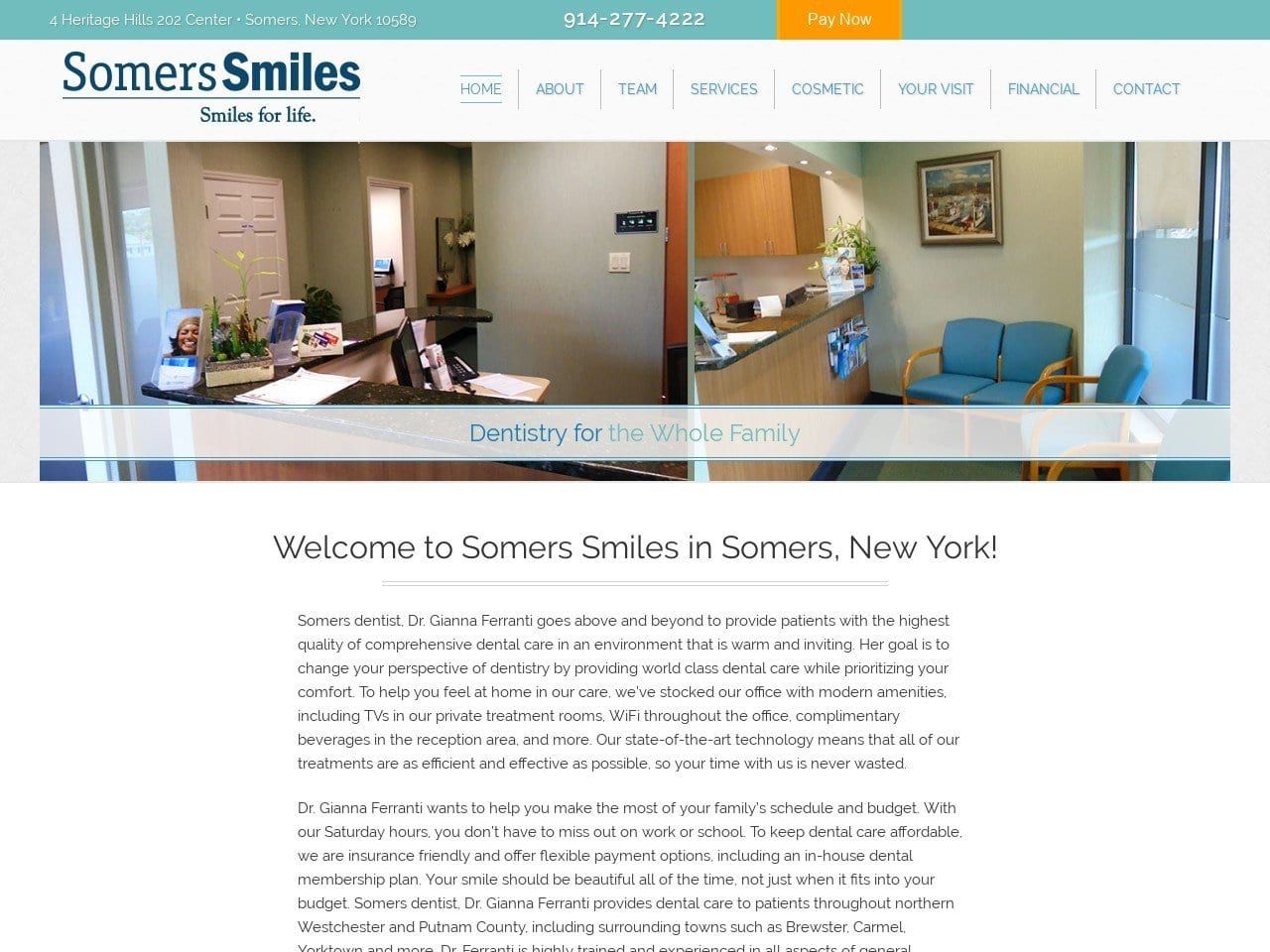 Somers Smiles Website Screenshot from somerssmiles.com