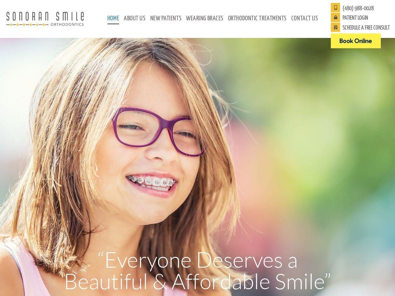 Sonoran Smiles Orthodontics Website Screenshot from sonoransmile.com