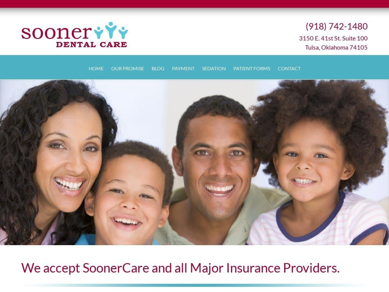 Sooner Dental Care Website Screenshot from soonerdentalcare.com