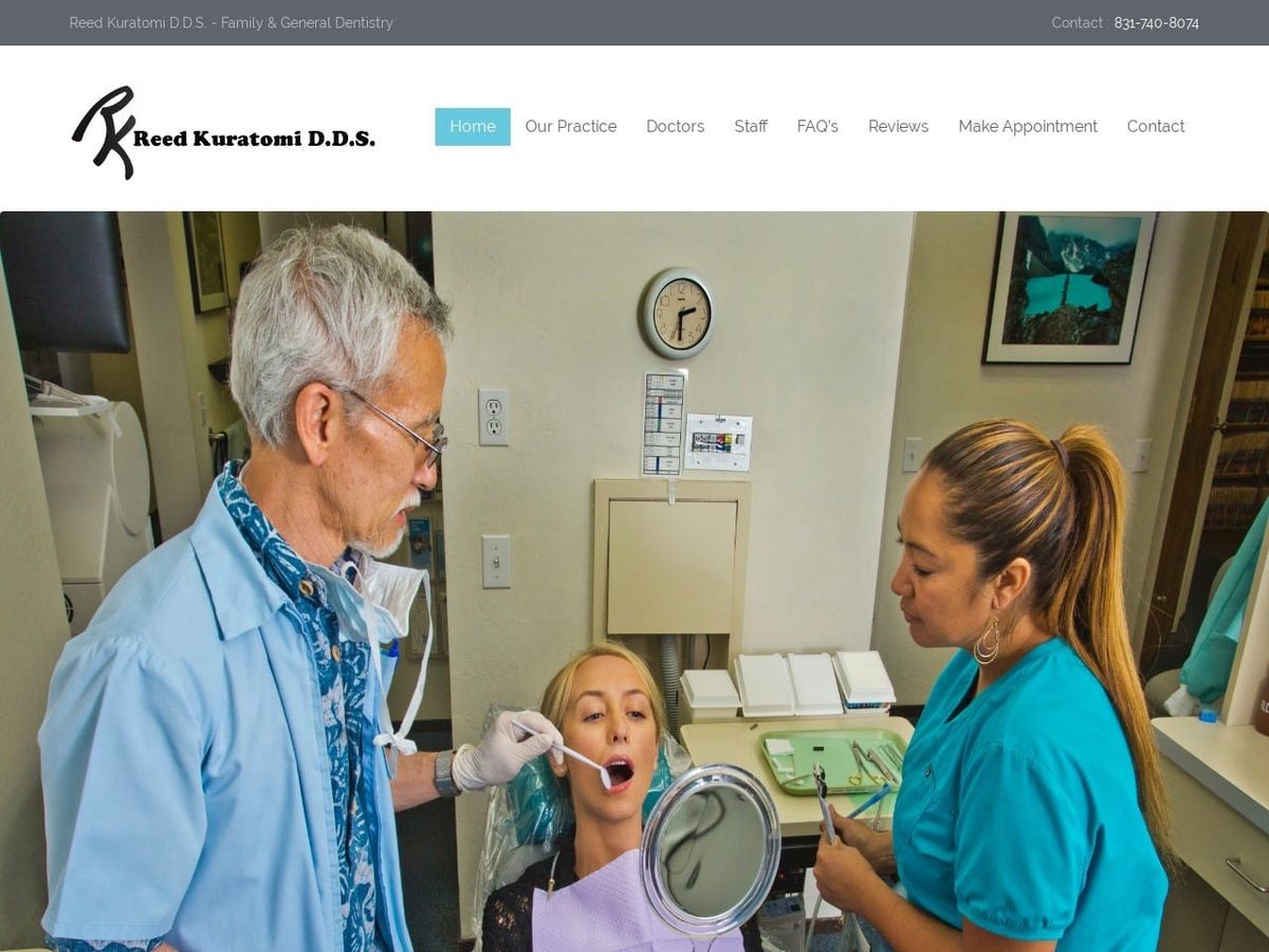 Reed Kuratomi DDS Website Screenshot from soquelsmiles.com