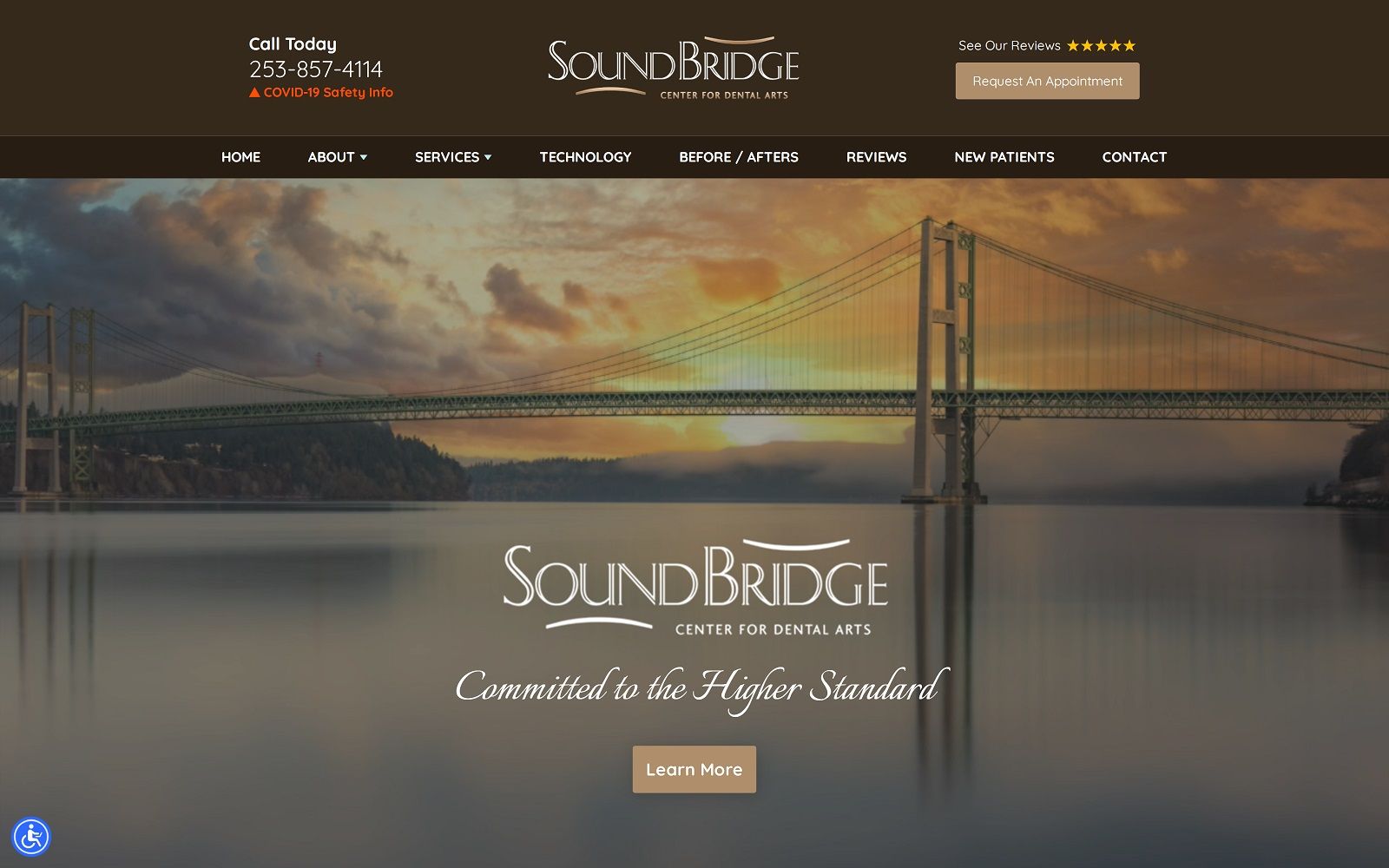 soundbridgedentalarts.com screenshot