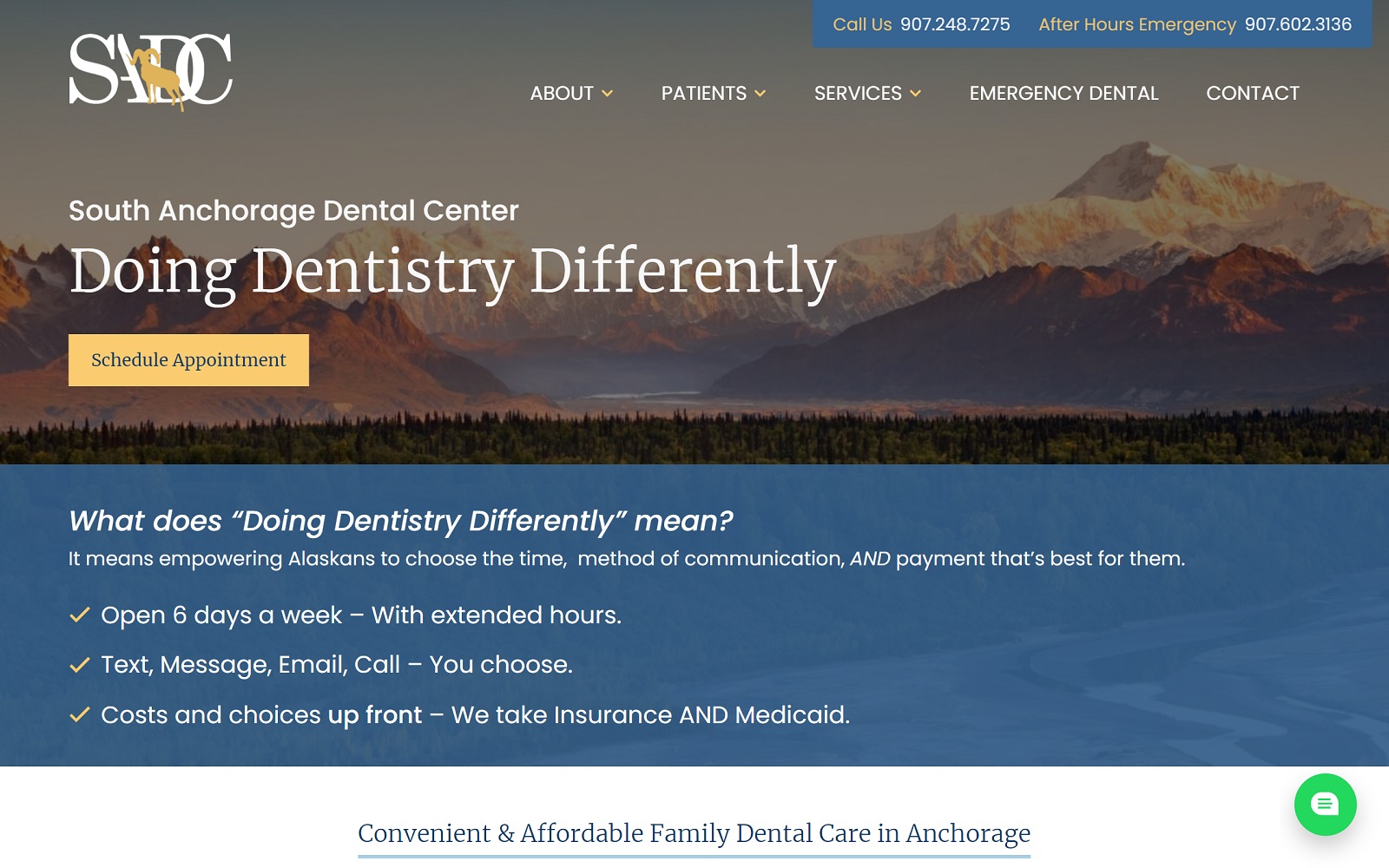 southanchoragedental.com screenshot