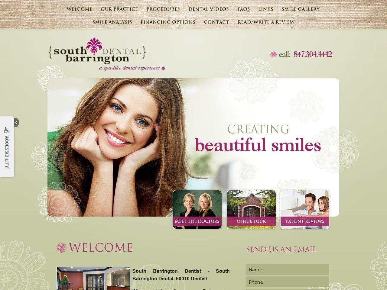 South Barrington Dental Spa Website Screenshot from southbarringtondental.com