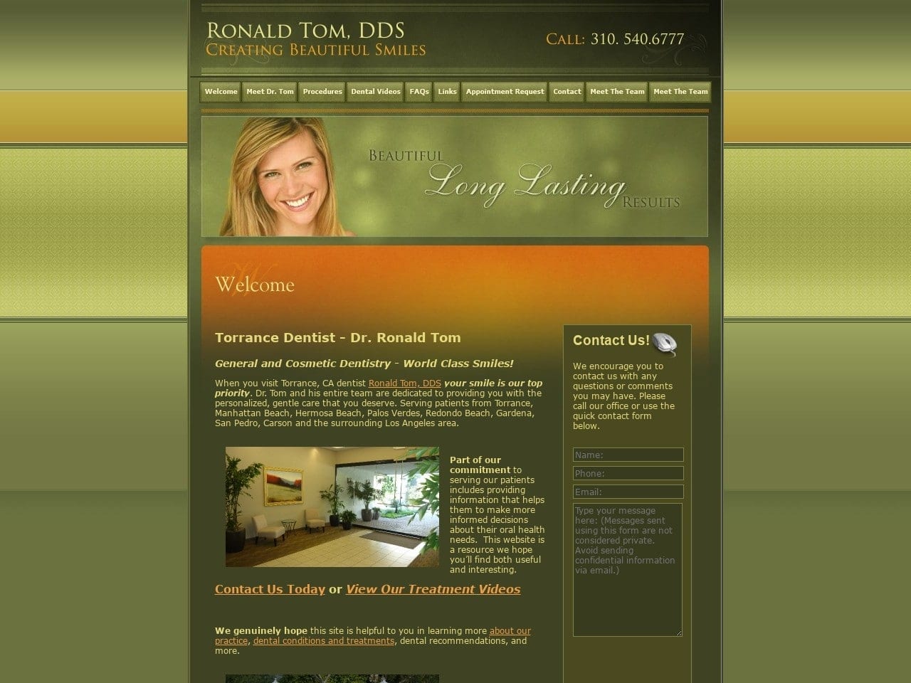 Southbaytorrance Dentist Website Screenshot from southbaytorrancedentist.com