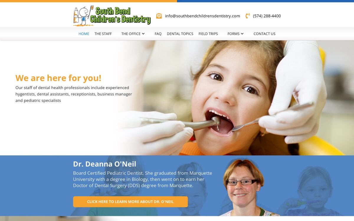 southbendchildrensdentistry.com screenshot