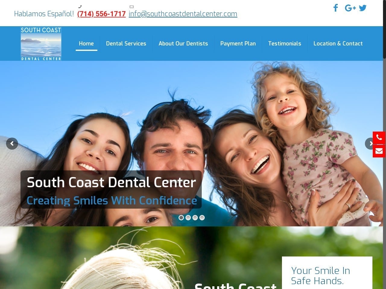 Southcoast Dental  Center Website Screenshot from southcoastdentalcenter.com