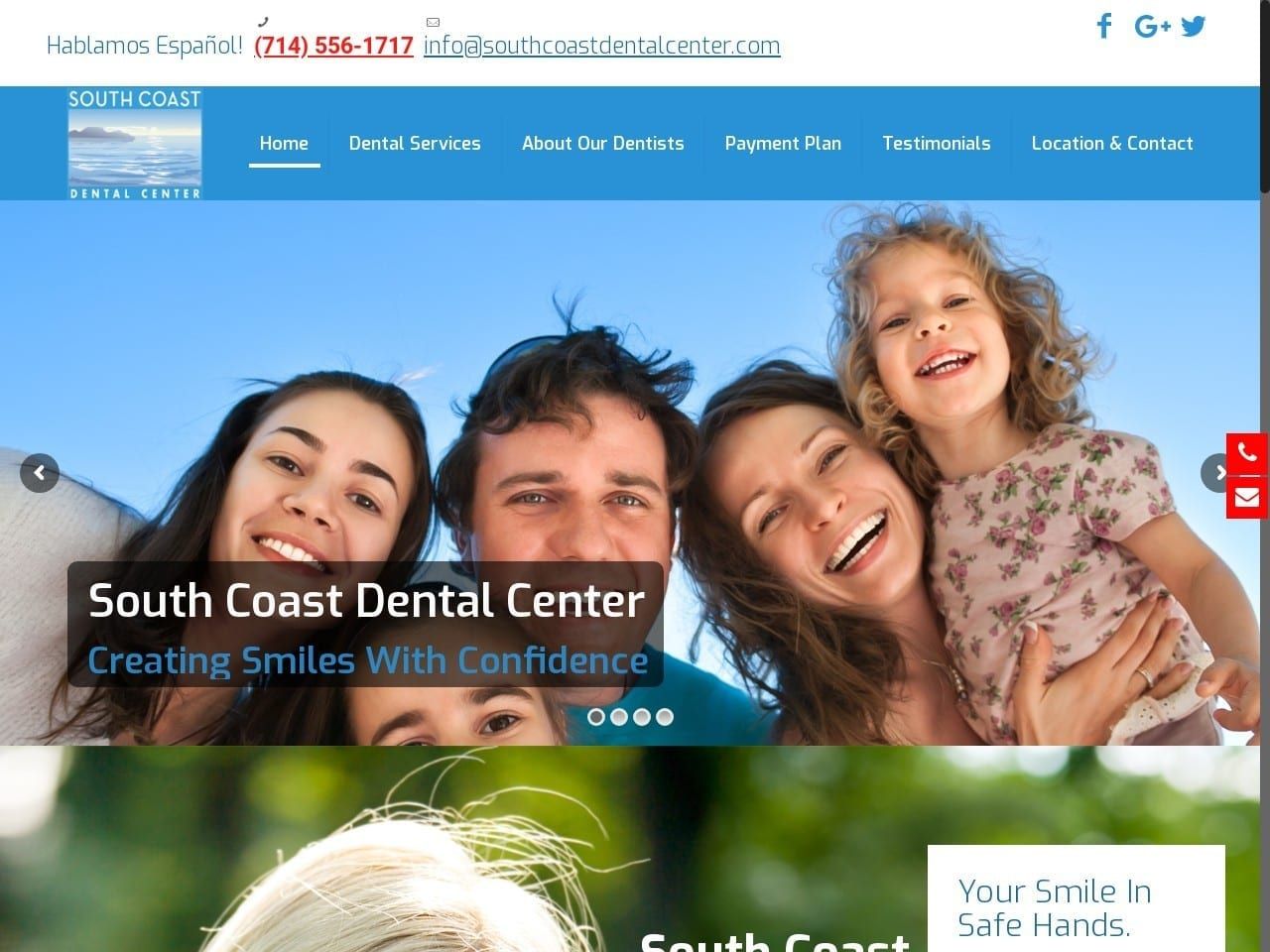 Southcoast Dental  Center Website Screenshot from southcoastdentalcenter.com