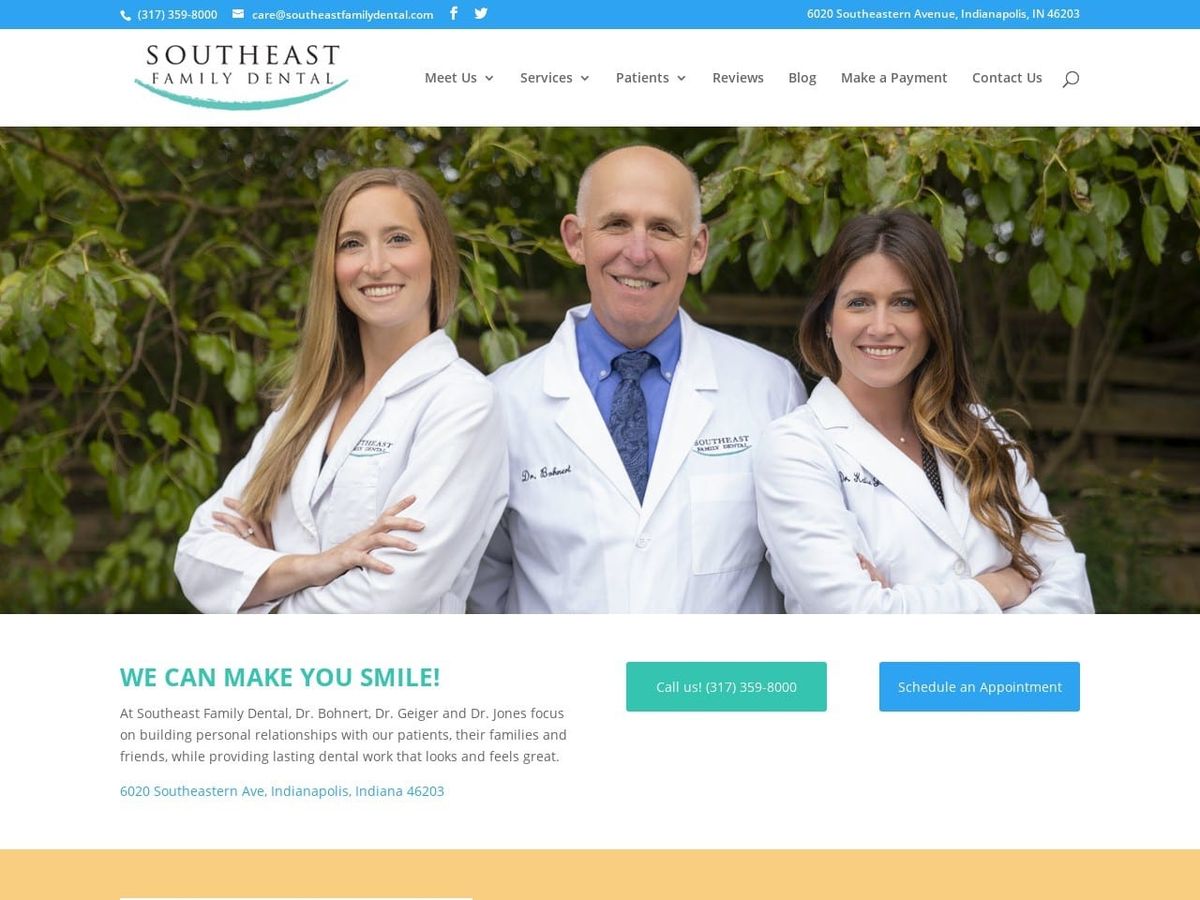 Southeast Family Dental Website Screenshot from southeastfamilydental.com