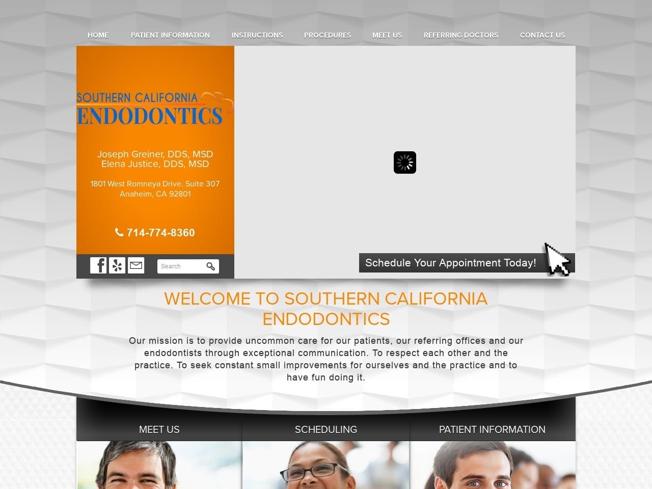 Greiner Joseph H DDS Website Screenshot from southerncaliforniaendo.com