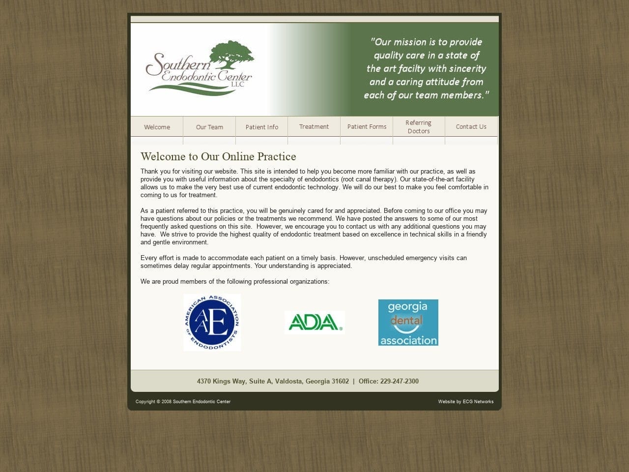 Southern Endodontic Center Website Screenshot from southernendodonticcenter.com