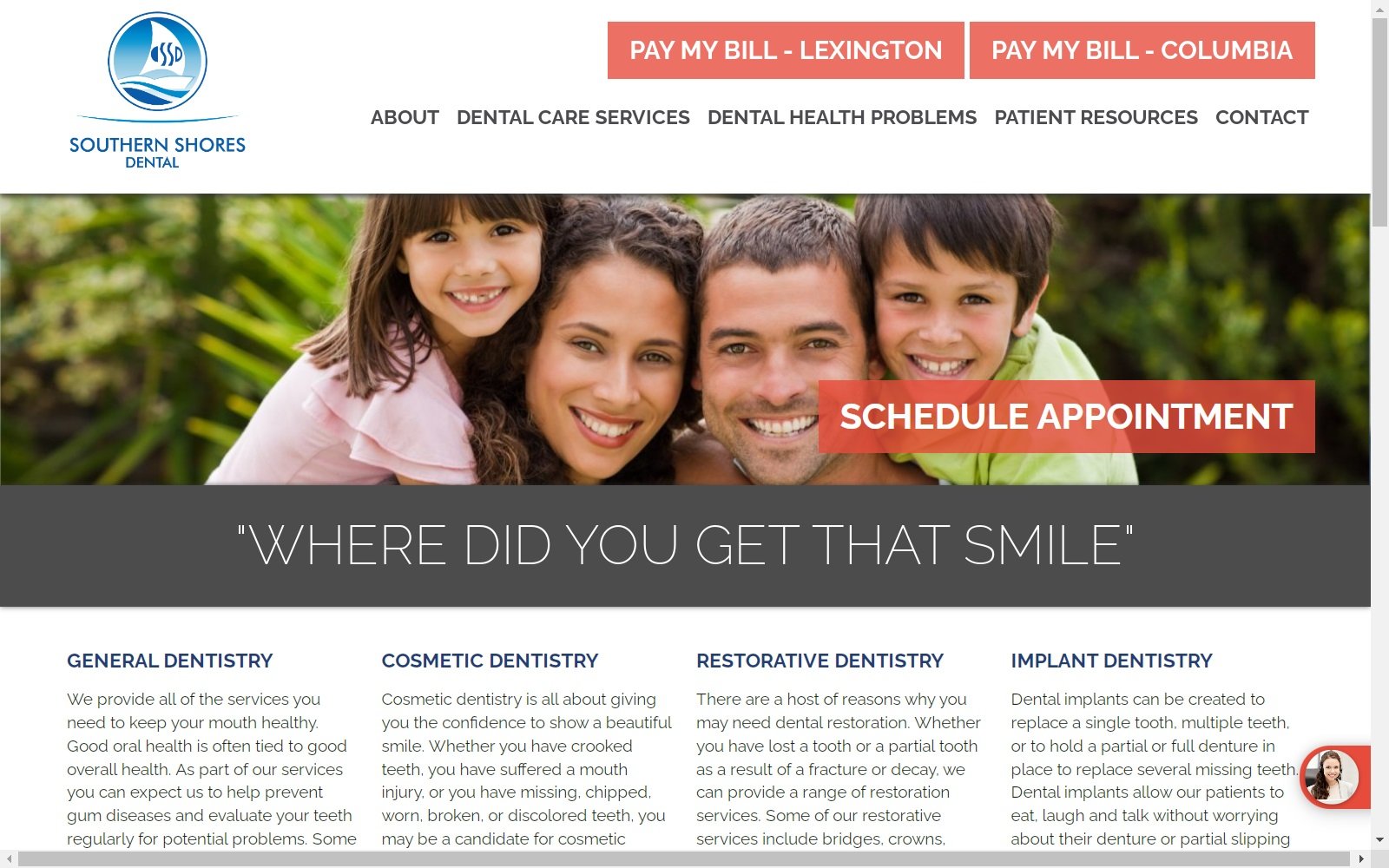 southernshoresdental.com screenshot