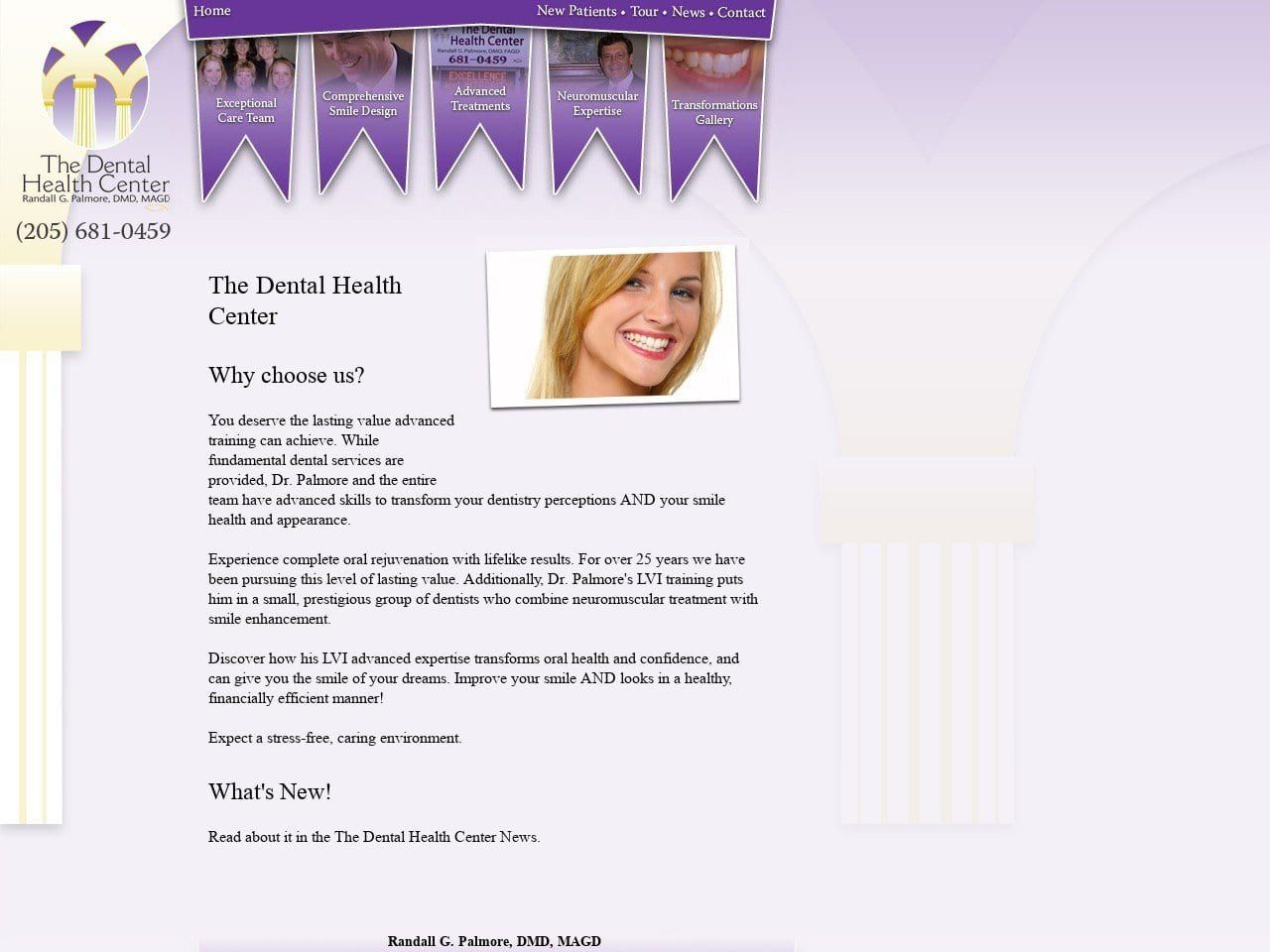 Dental Health Center Website Screenshot from southernsmile.com