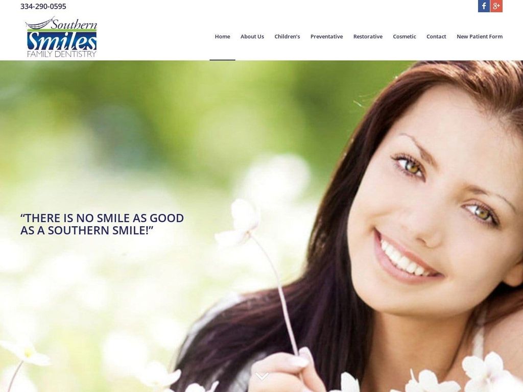 Southern Smiles Family Dentist Website Screenshot from southernsmilesdentistry.com