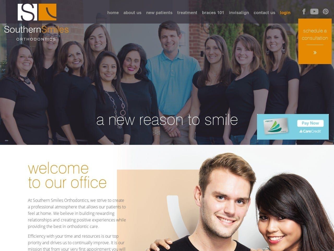 Southern Smiles Orthodontics Website Screenshot from southernsmilesortho.com