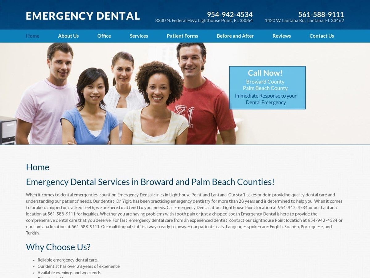 Emergency Dental Website Screenshot from southfloridaemergencydental.com