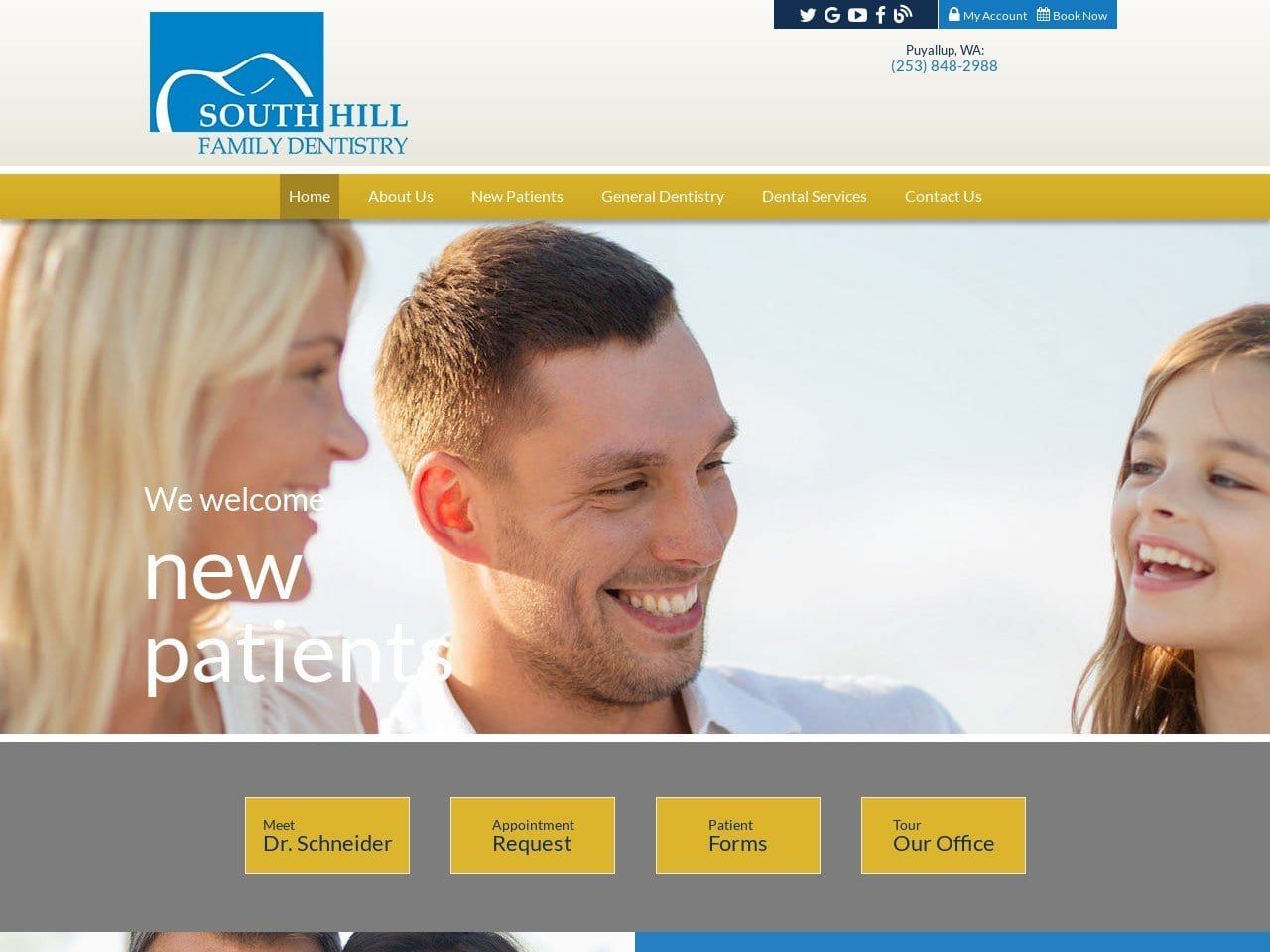South Hill Family Dentistry Website Screenshot from southhillfamilydentistry.net