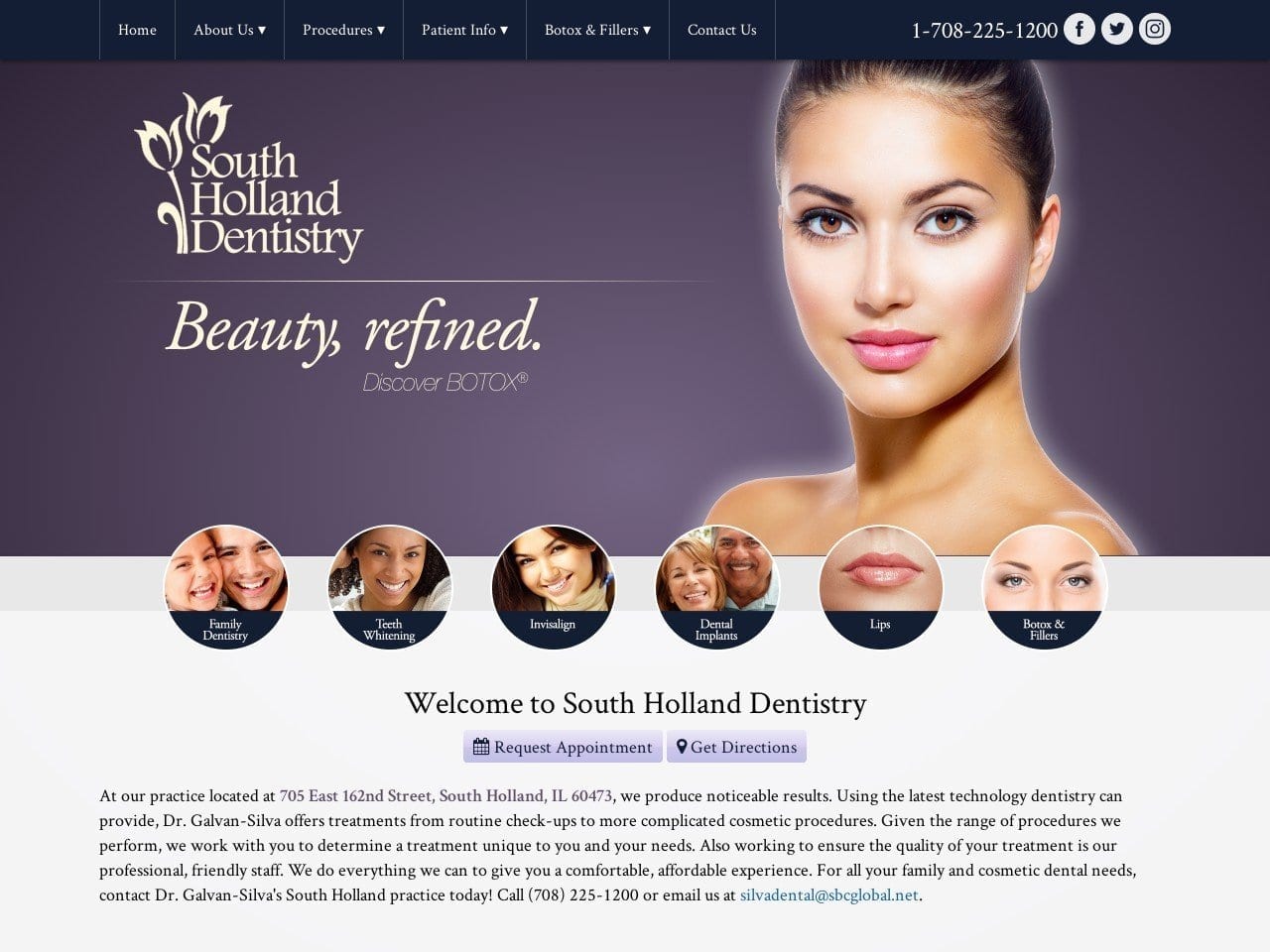 Rosa Galvan Website Screenshot from southhollanddentistry.com