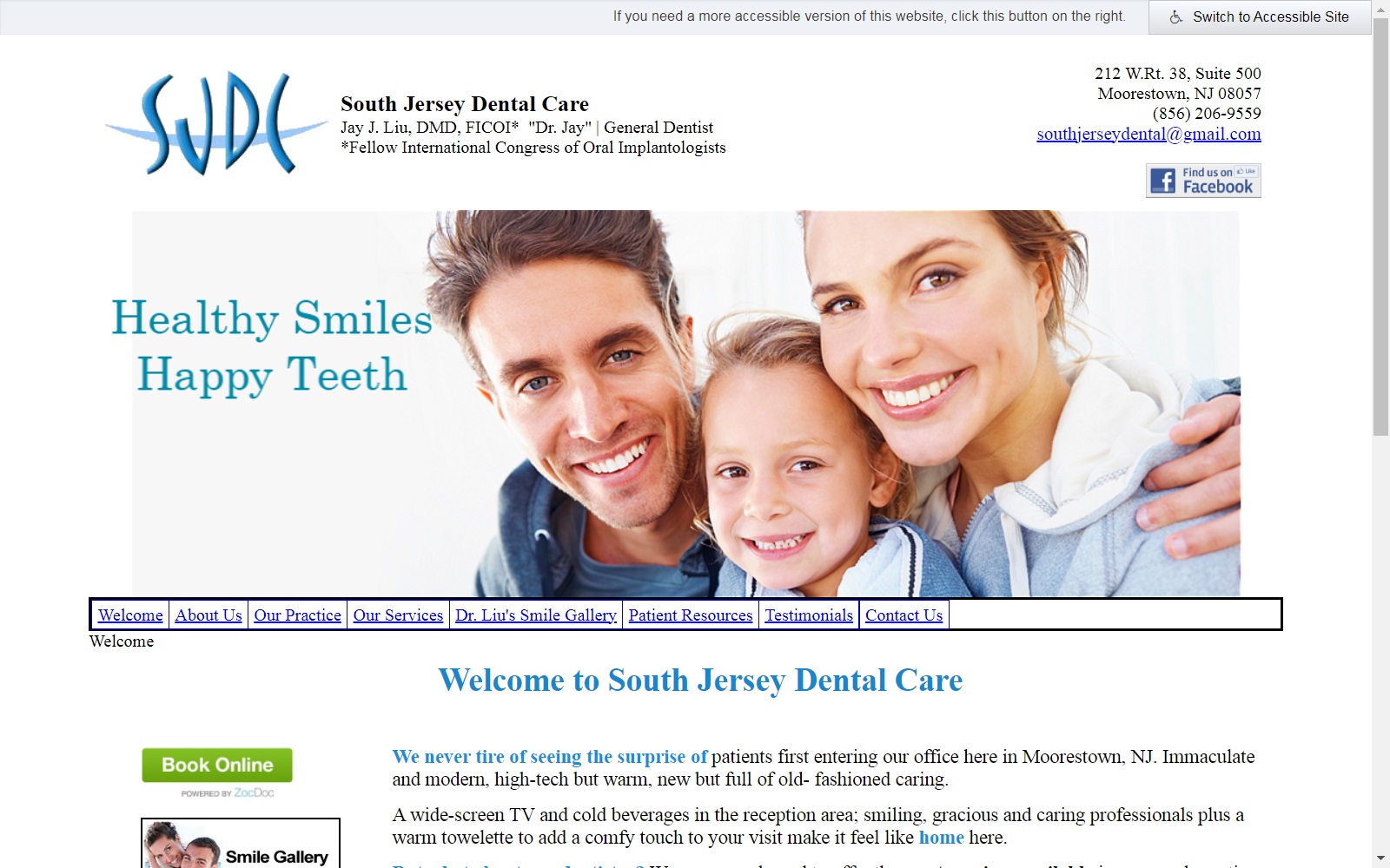 southjerseydentalcare.com screenshot