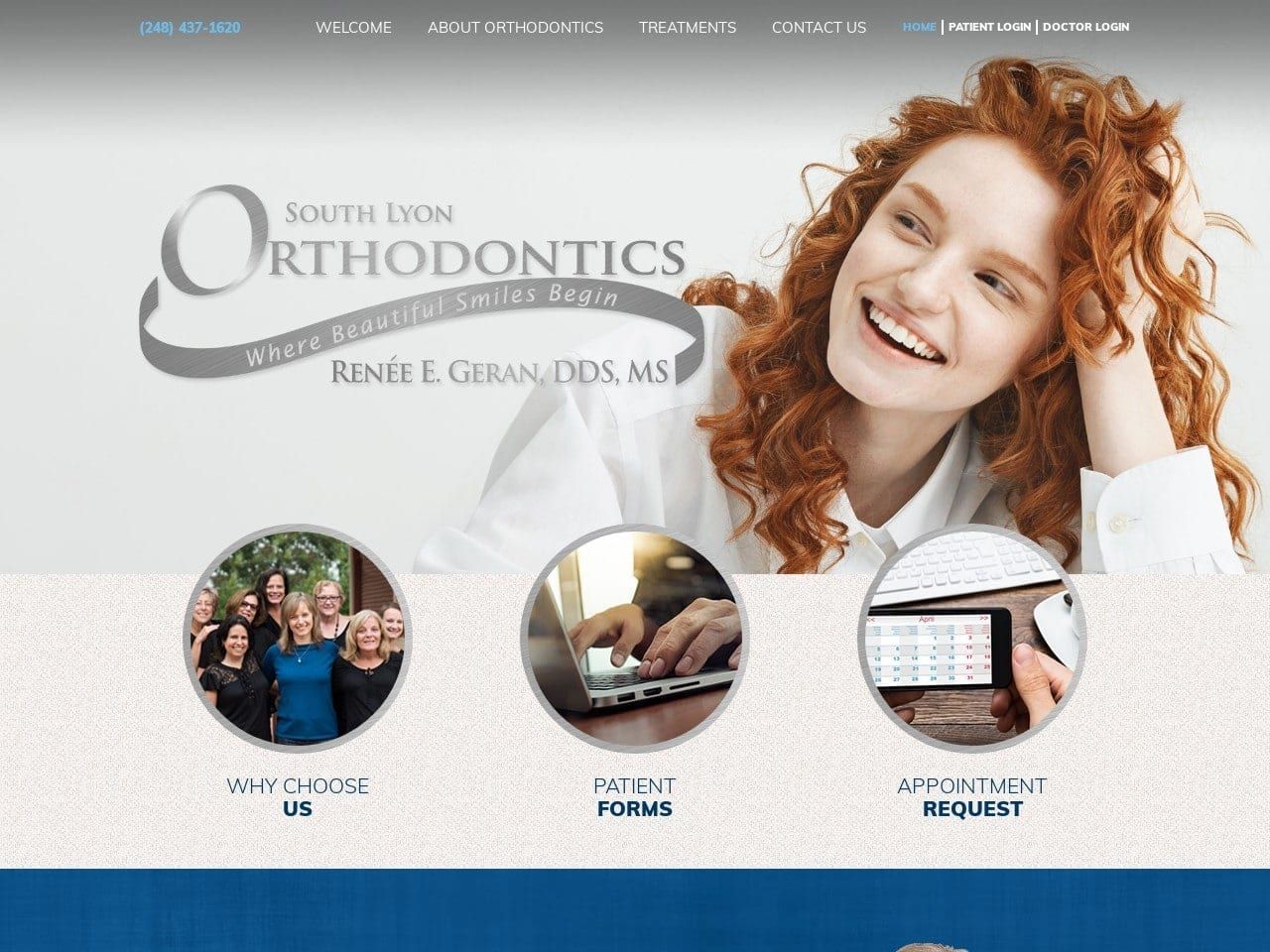 South Lyon Orthodontics Website Screenshot from southlyonorthodontics.net