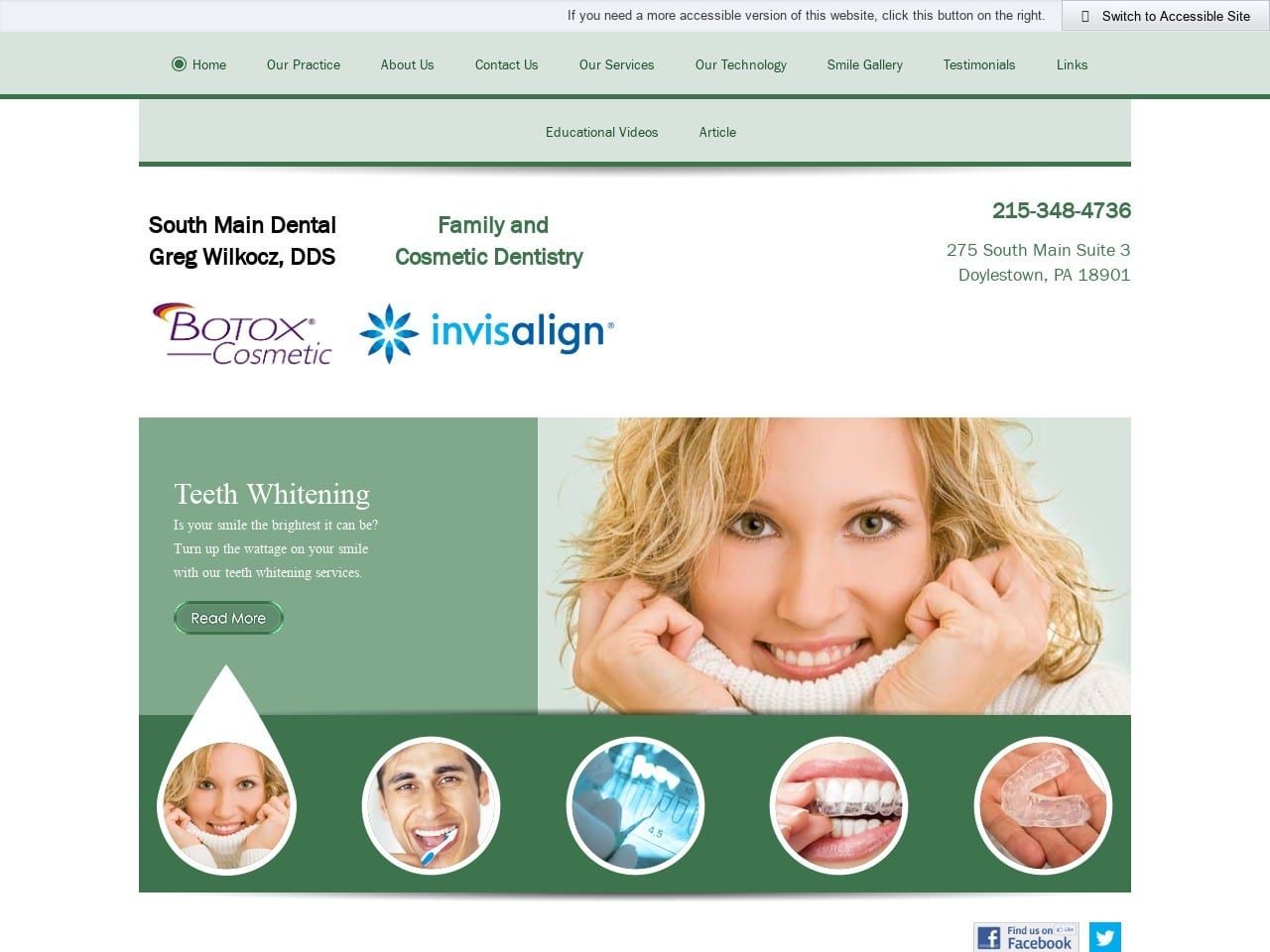 Southmain Dental Website Screenshot from southmaindental.com