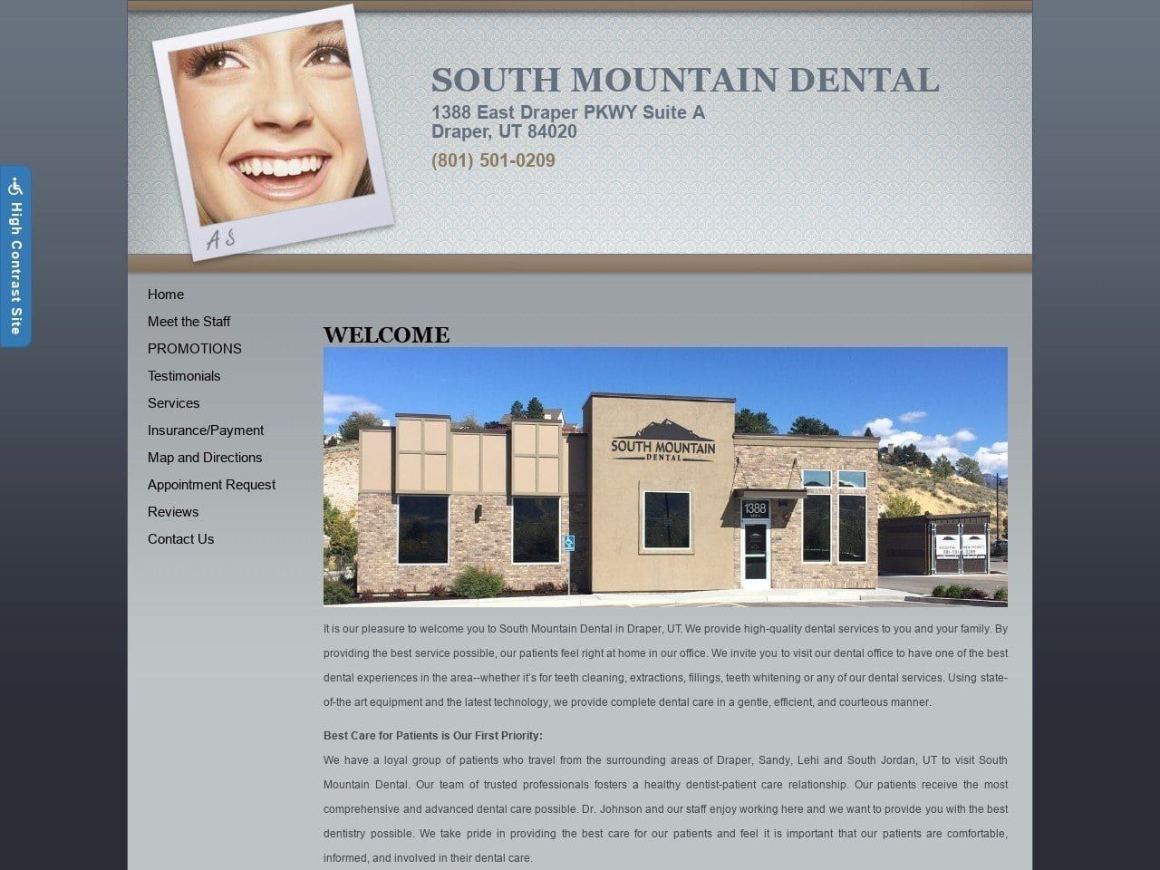 South Mountain Dental Website Screenshot from southmountaindental.com