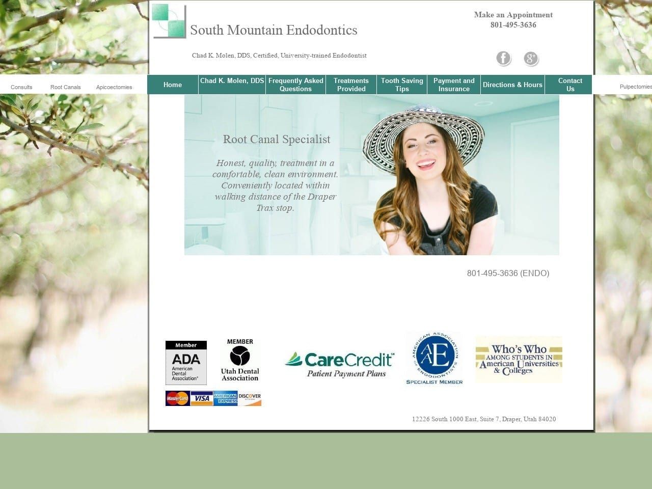 South Mountain Endodontics Website Screenshot from southmountainendo.com