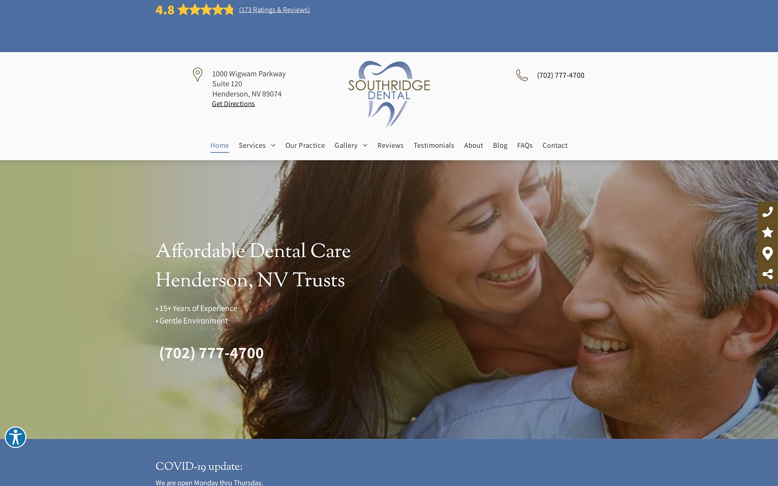 southridgedentalcare.com screenshot