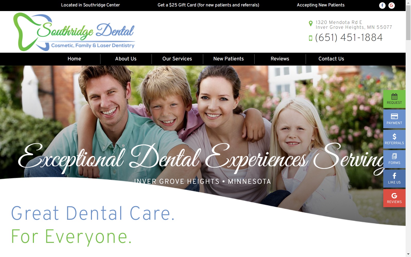 southridgedentalmn.com screenshot