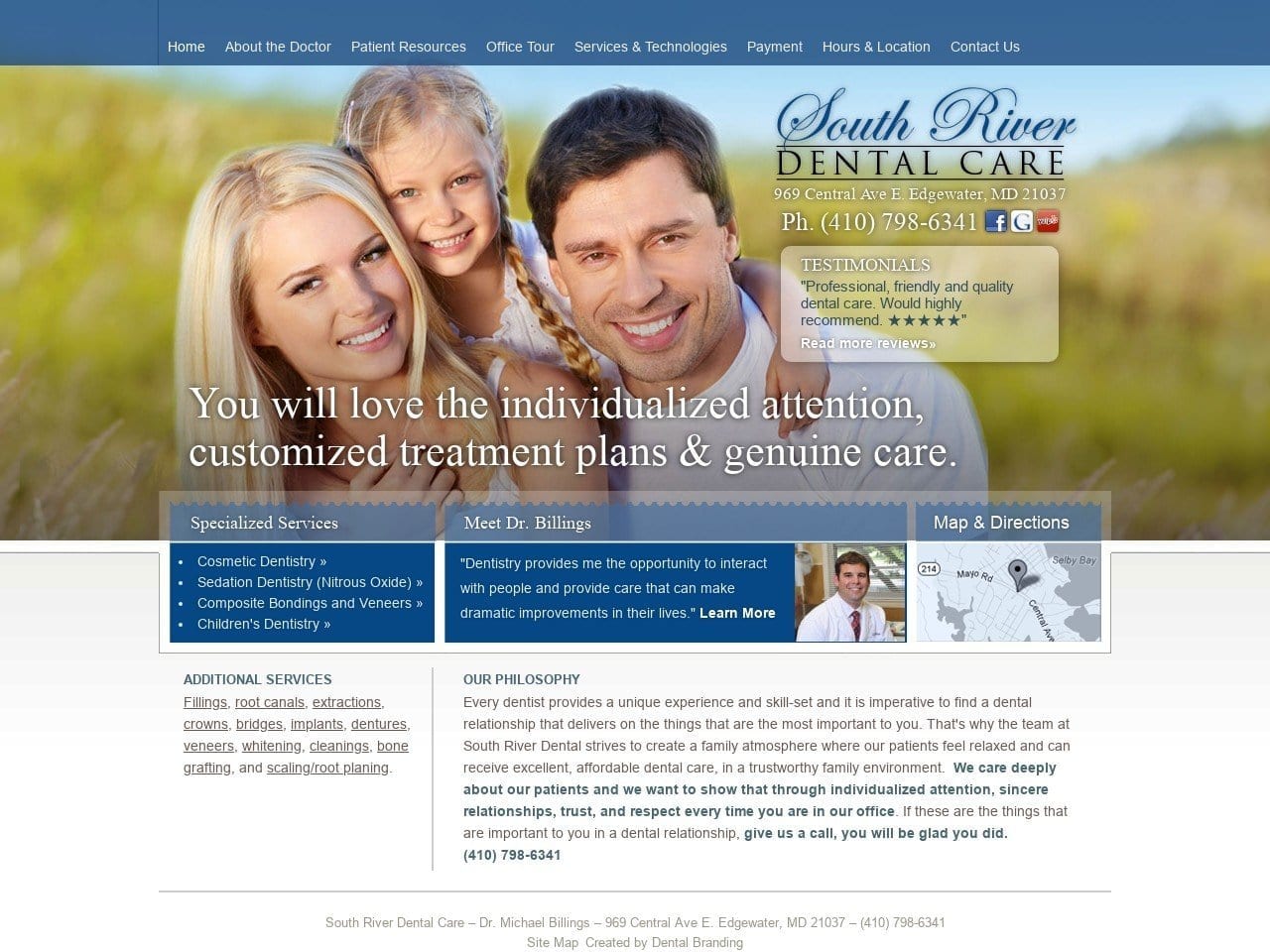 South River Dental Care Website Screenshot from southriverdentalcare.com