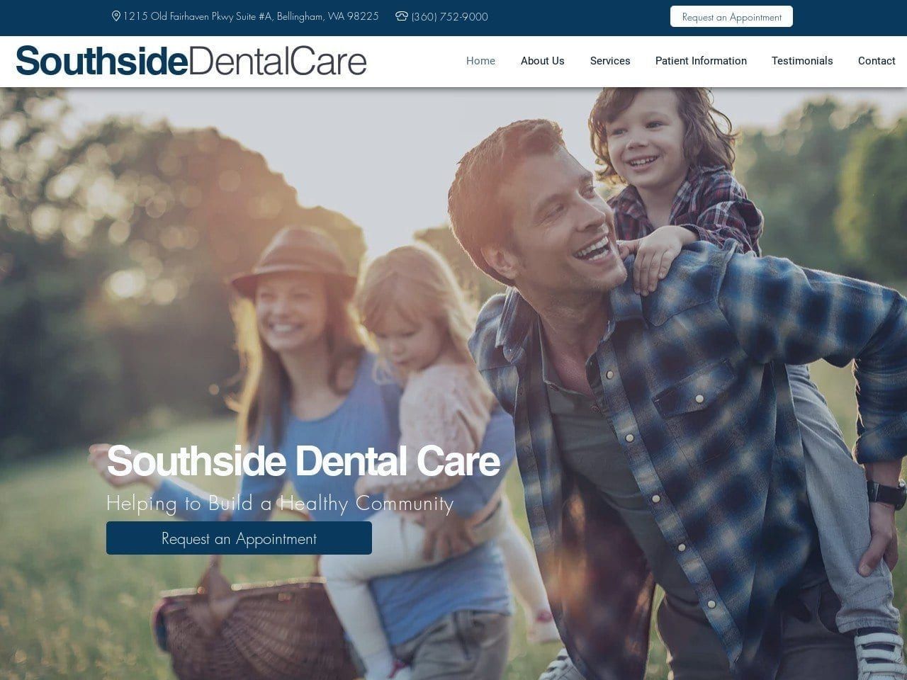 Southside Dental Care Website Screenshot from southsidedentalcare.com