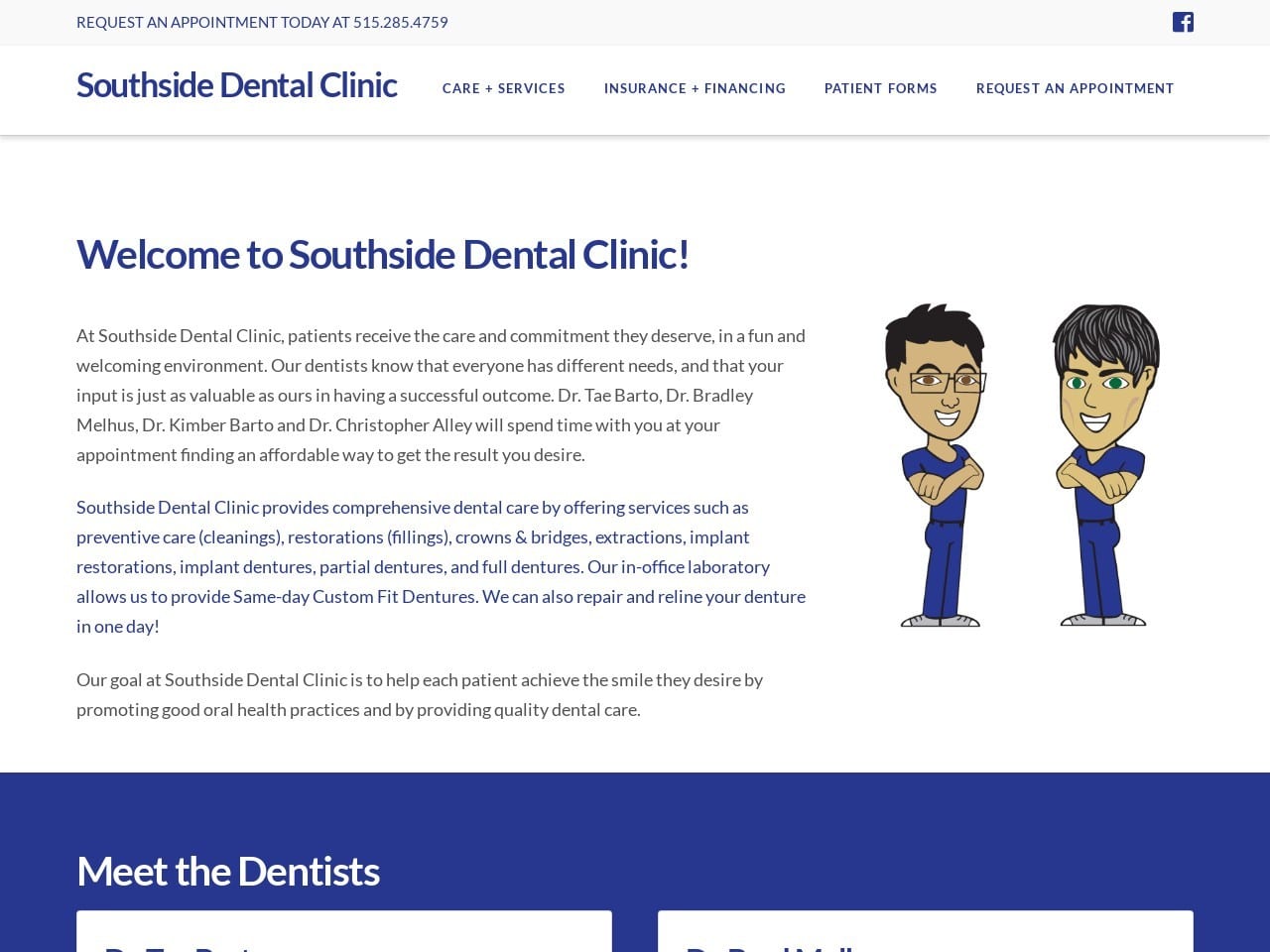 South Side Dental Clinic Colwell Keith A DDS Website Screenshot from southsidedentalclinic.com