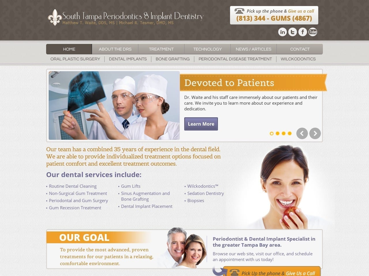 South Tampa Periodontics And Implant Dentist Website Screenshot from southtampaperio.com