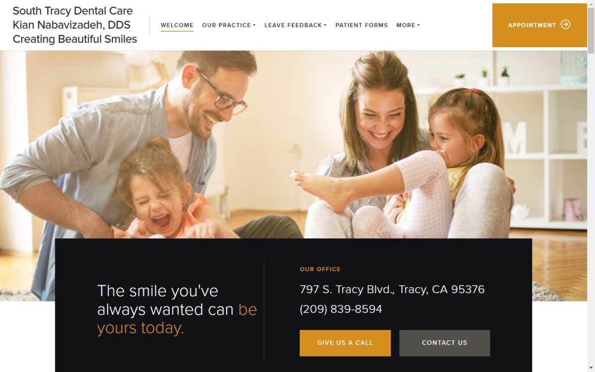 southtracydentalcare.com screenshot