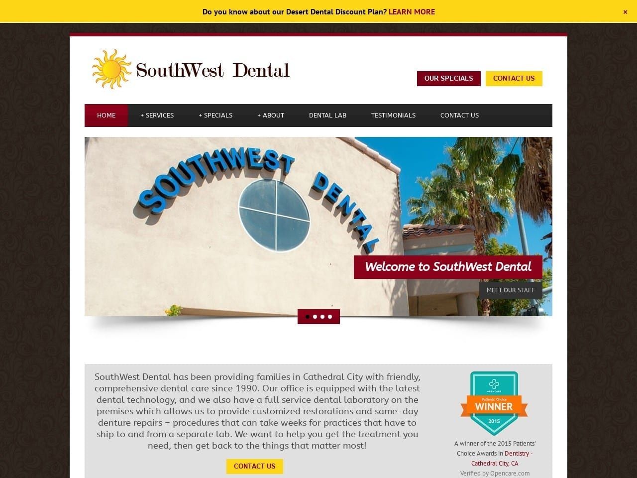 SouthWest Dental Website Screenshot from southwestdental.net