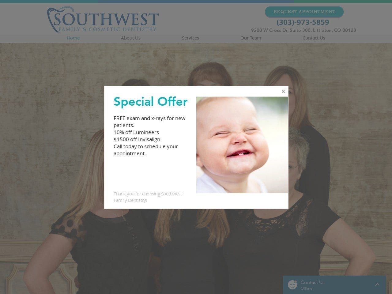 Southwest Family Dentist Website Screenshot from southwestfamilydentistry.com