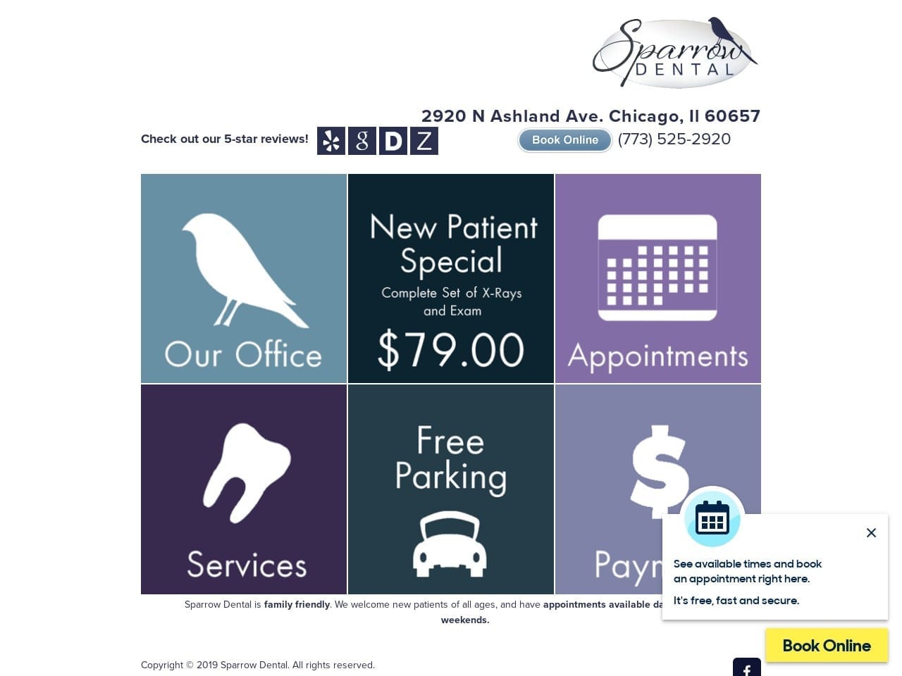 Sparrow Dental Website Screenshot from sparrowdental.com