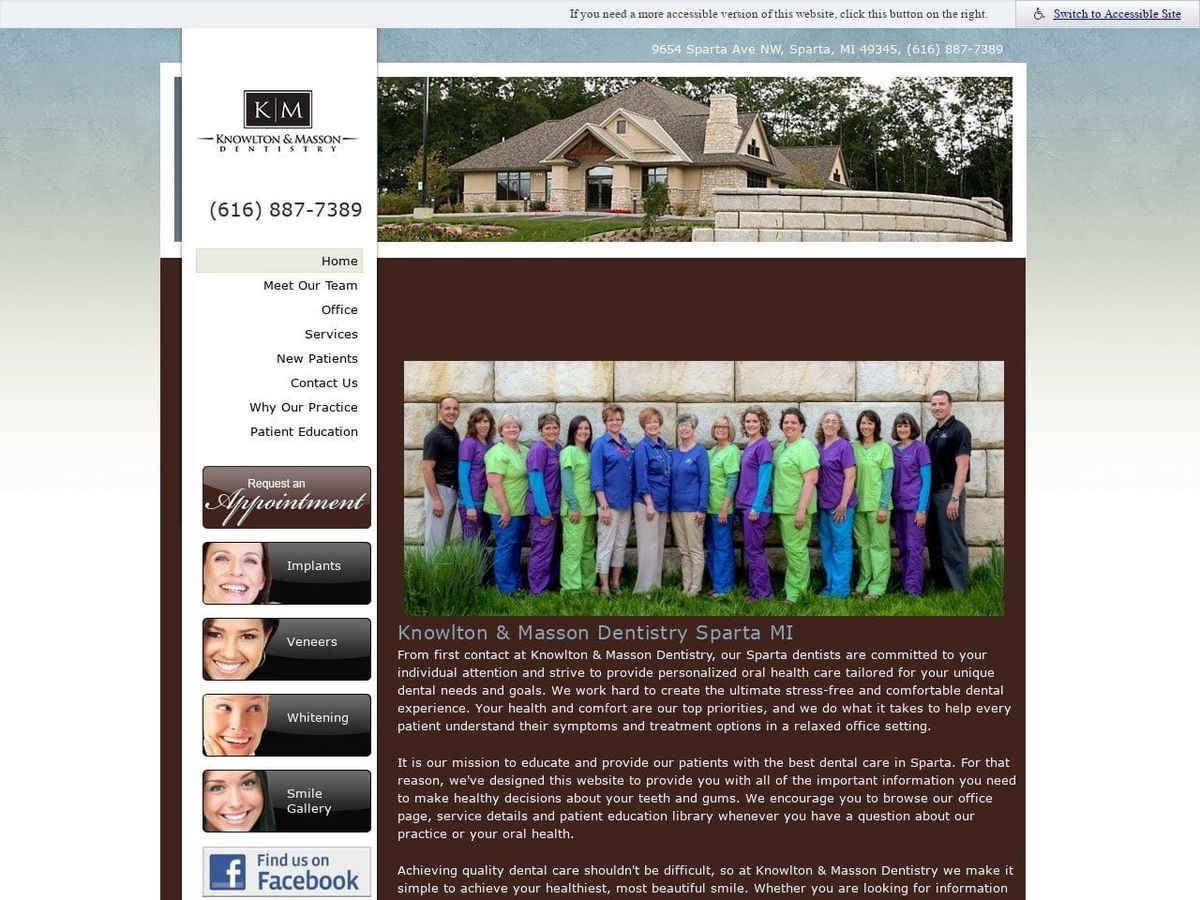 Dr. Andrew H. Knowlton DDS Website Screenshot from spartadentistry.com