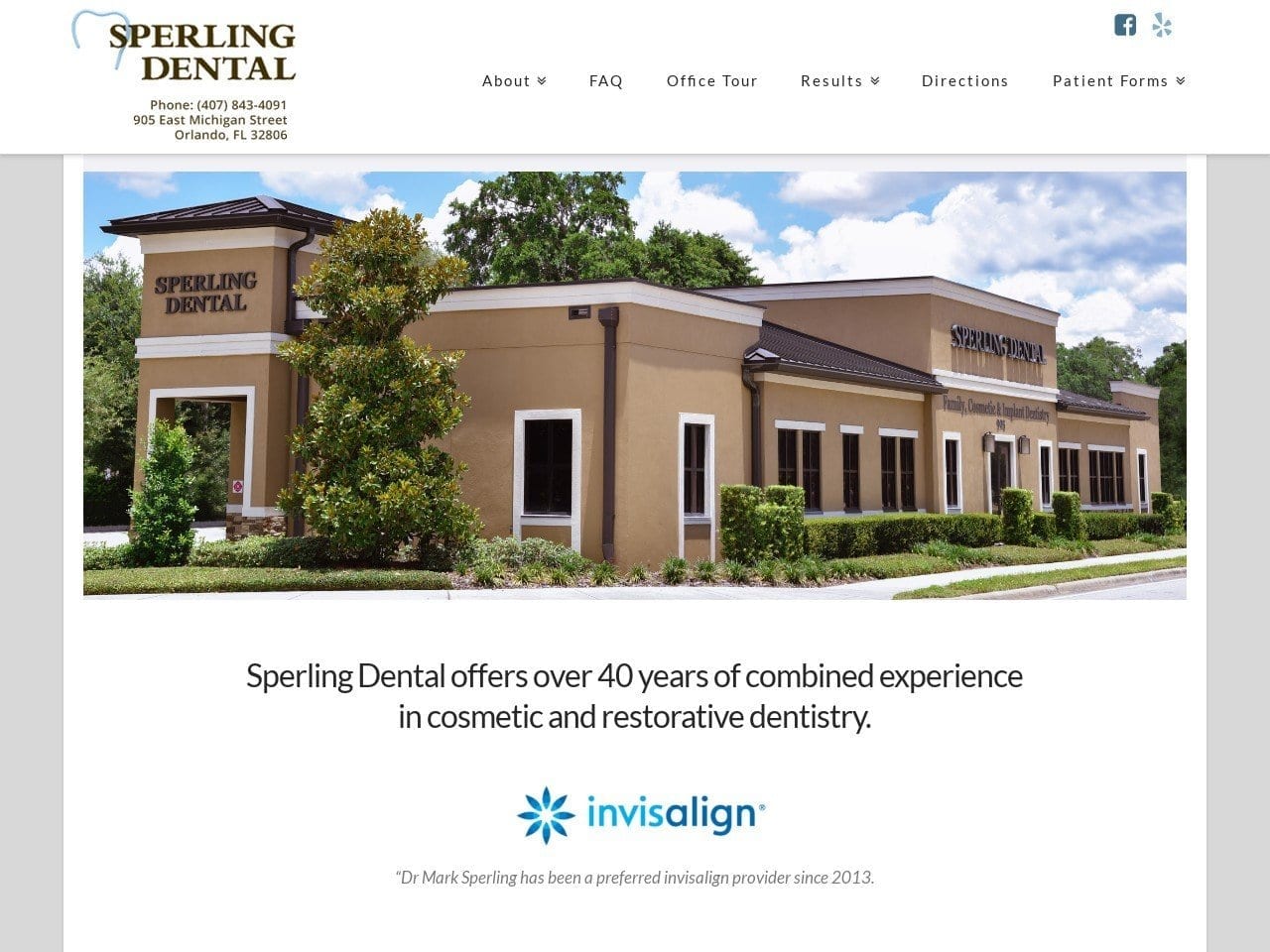 Dr. Michael A. Sperling DDS Website Screenshot from sperlingdental.com