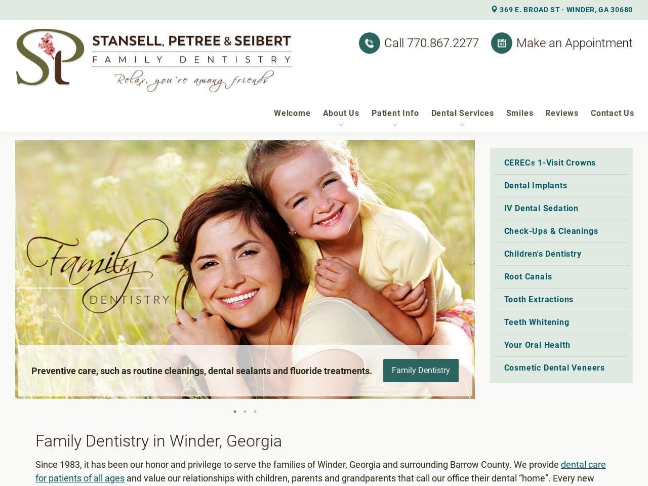 S P Family Dentistry Petree Lewis H DDS Website Screenshot from spfamilydentistry.com