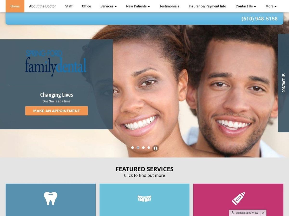 Spring Website Screenshot from springfordfamilydental.com