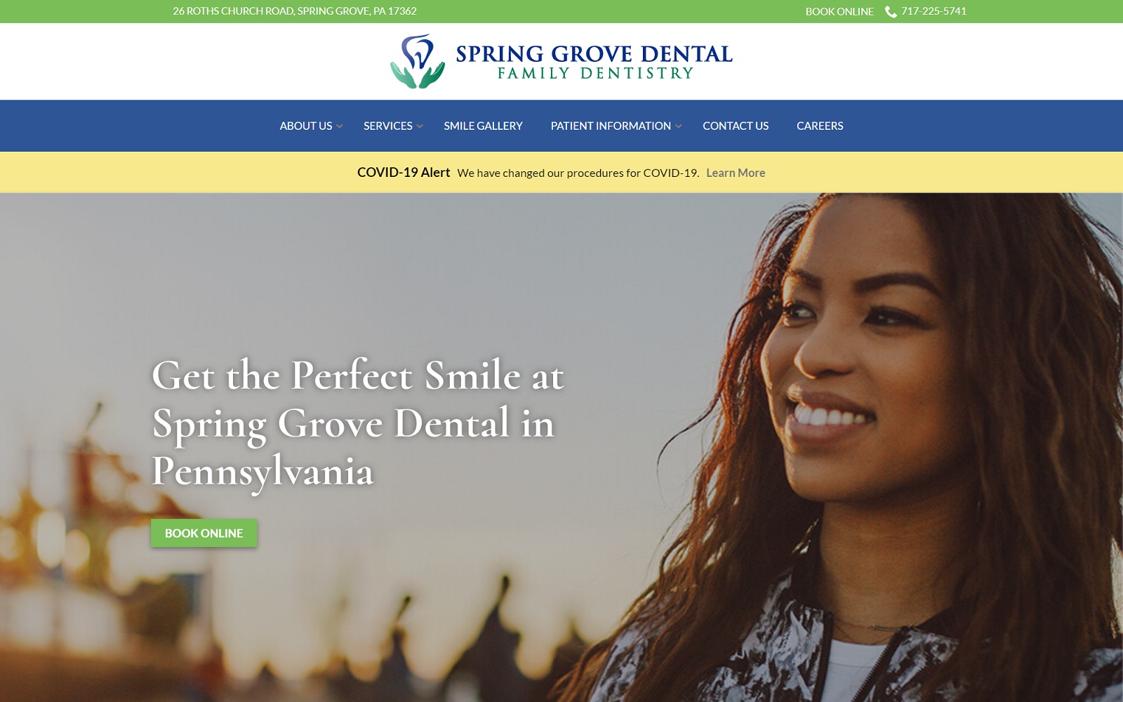 springgrovedentistry.com screenshot