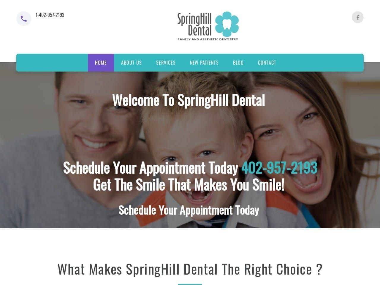 SpringHill Dental Website Screenshot from springhilldentalomaha.com