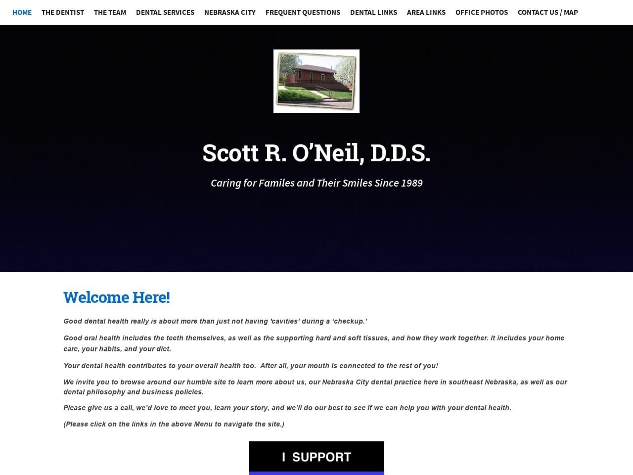 O Dentist Website Screenshot from srodds.com