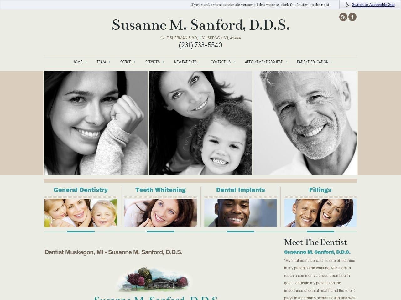 Susanne M. Sanford D.D.S. Website Screenshot from ssanforddds.com
