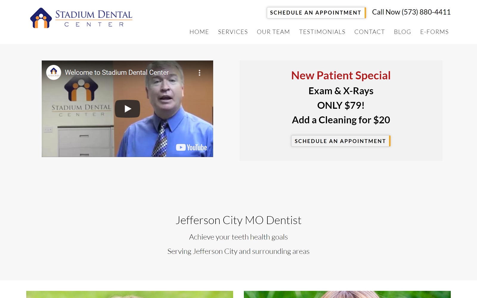 stadiumdentalcenter.com screenshot