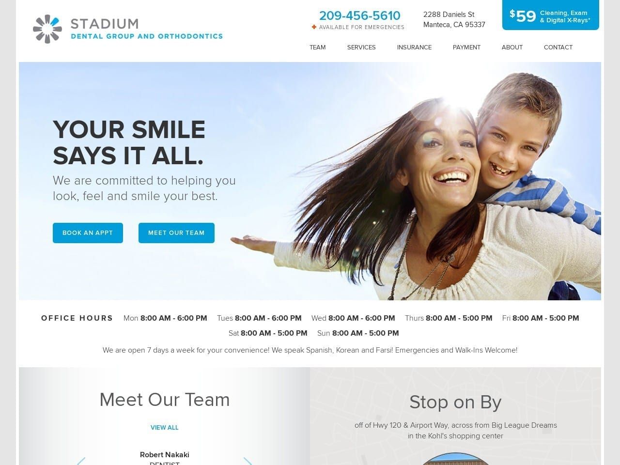 Stadium Dental Group Website Screenshot from stadiumdentalgroup.com