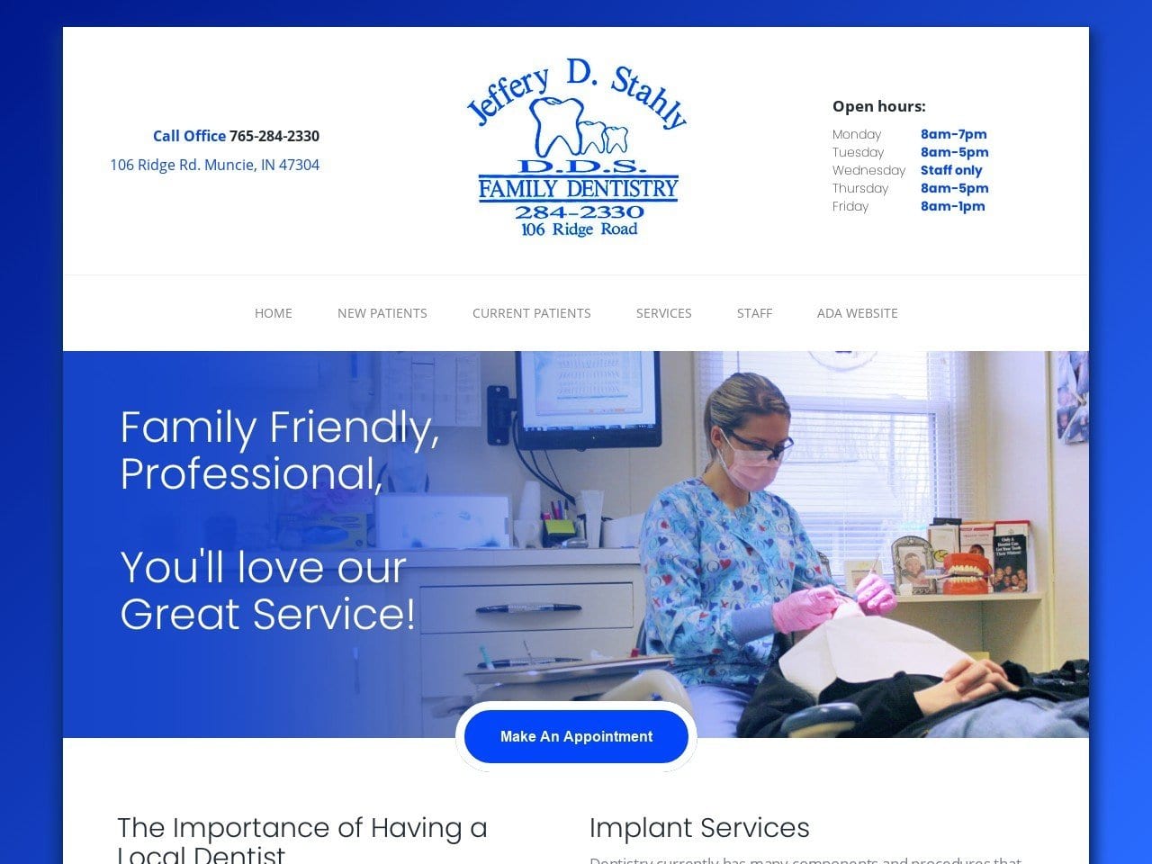 Dr. Jeffery D. Stahly DDS Website Screenshot from stahlyfamilydentistry.com