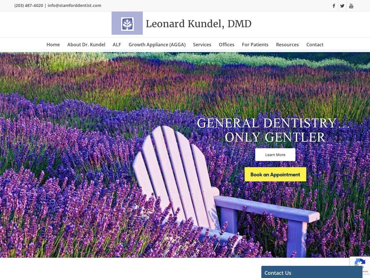 Dr. Leonard Kundel DMD Website Screenshot from stamforddentist.com