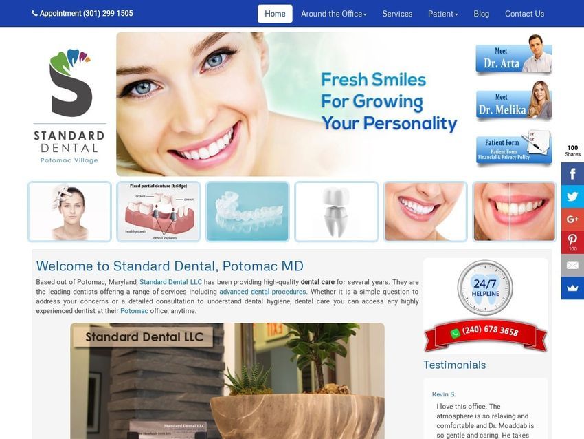 Standard Dental LLC Website Screenshot from standarddental.com