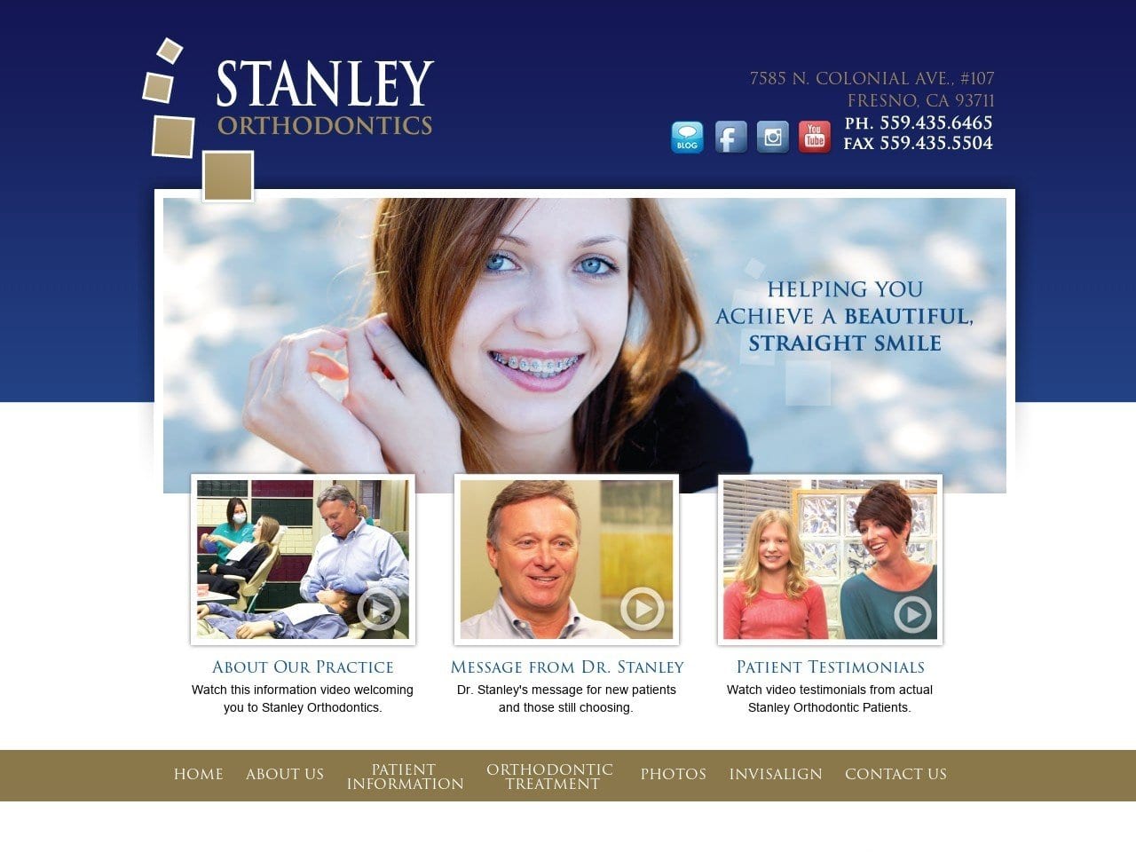 Dr. Jeffrey V. Stanley DDS Website Screenshot from stanleyorthodontics.com